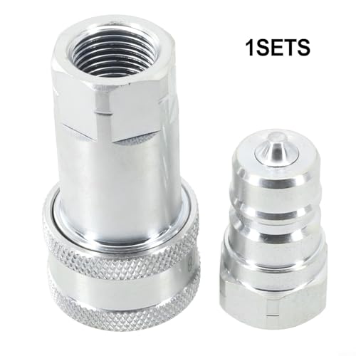 Image of Steel Hydraulic Quick Connect Coupling /Coupler Poppet Valve, Quick Release Fitting Hydraulic Coupling Connector For NPT for iso A(NPT-3 /8)