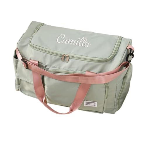 Personalized Duffel Bag,Custom Embroidered Name Sport Dance Gym Bags for Women/Men,Weekender Camp Bag with Wet Dry Pockets & Shoe,Overnight Bag for Women,Bridesmaid Gift (Small)