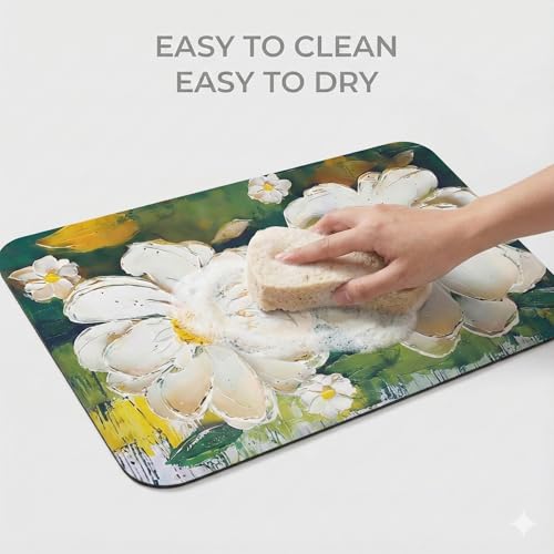 Image of (Pack of 2 Premium 3D Silicon Floor Mat, Bath Mat, Doormat, Bathroom Carpet, Cushion Mat I Super Absorbent (40x60cm) Soft Carpet, Quick Dry Dirt Barrier for Home, Office (3D Turquoise Mat)