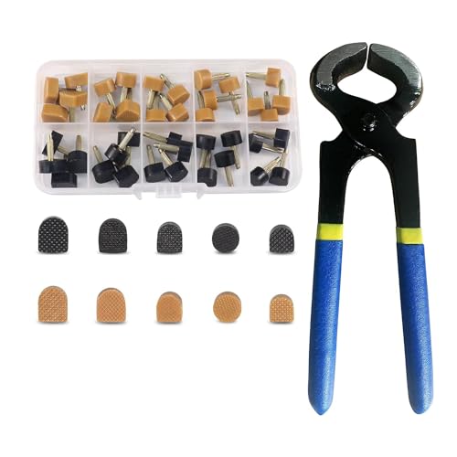 Pqahffowr Lot de 40 paires d'embouts de rechange pour talons hauts - 2 couleurs - Avec pince de retrait - Forme ronde et U