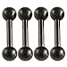 16g 16 gauge 1/4 Inch 6mm surgical steel eyebrow lip bars ear tragus rings straight barbell bar Black lot AILF Piercing 4Pcs