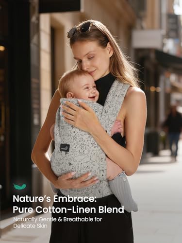 Image of GROWNSY Baby Carrier Newborn with Head Support, Grey Animal Pattern