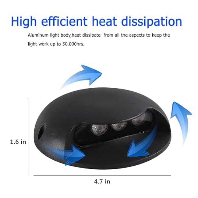 Outdoor Step Lights,High Voltage 120V 110V,3W LED Deck Light Wire,Warm White 3000K,Aluminum Housing,Surface Mount Wall Lights,Indoor Stair Lighting for Landscape,Fence,Well,Pathway,Pack of 4