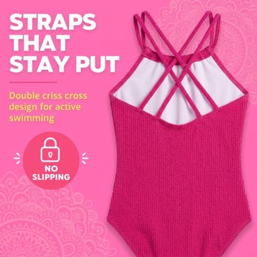 Image of Kanu Surf Girls Jasmine Beach Sport Halter One Piece Swimsuit