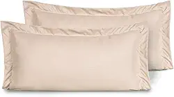 Kit 02 Fronhas para Travesseiro 90x50cm em Micropercal 200 Fios Tamanho Especial – Macia, Resistente e Fácil de Lavar (Bege)
