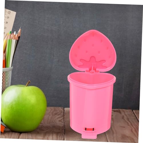 Caneca de basura adorable para escritorio color rosa miniatura 4
