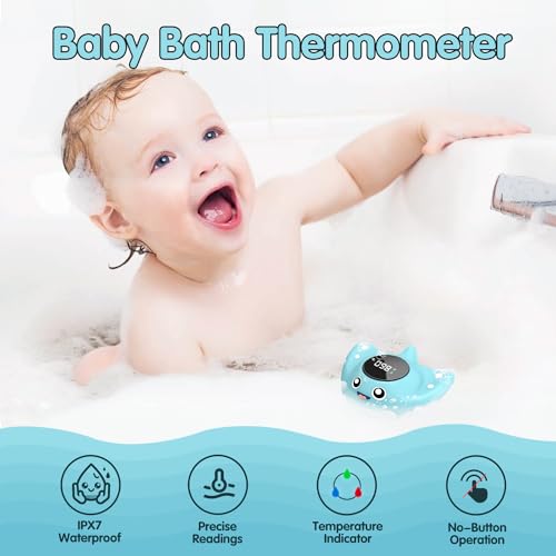 Baby Bath Thermometer – BabyElf Safety Bathtub Thermometer – Floating Bathing Toy for Infant – New Upgraded Mute Visual Alert, Gift for Mom and Newborn Only for Fahrenheit Baby Bath Thermometer – BabyElf Safety Bathtub Thermometer – Floating Bathing Toy for Infant – New Upgraded Mute Visual Alert, Gift for Mom and Newborn Only for Fahrenheit