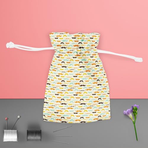 Image of ArtzFolio Vintage Mustache D2 | Pouch Wrist Potli Bag | Bag for Weddings & Casual Parties