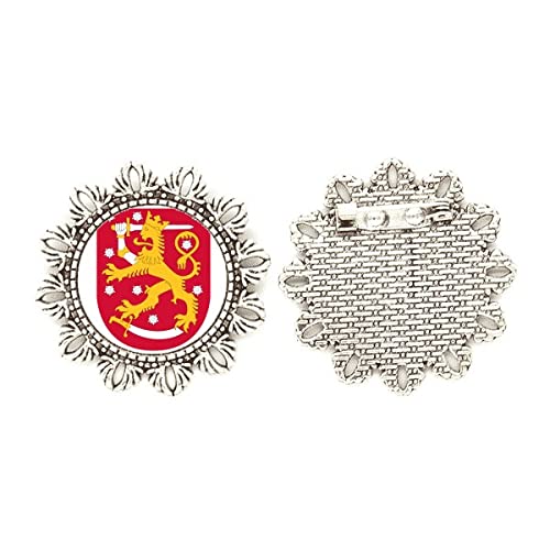 Broche de Finlandia mediano tipo gancho pin peche con emblema nacional 1