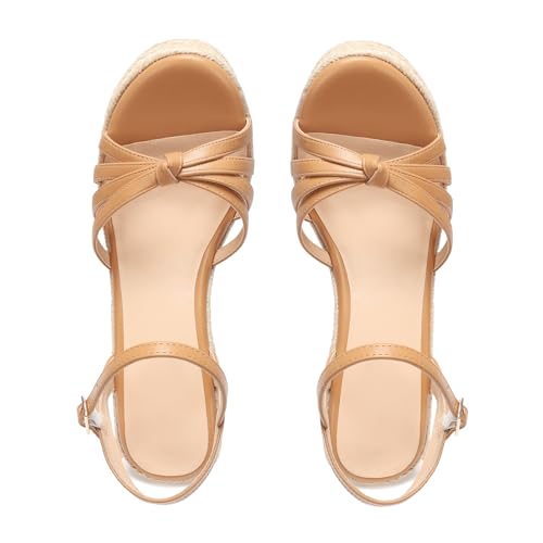 Image of VICKI.VICKI Wedges for Women Platform Sandals Wedge Heels for Sandals Comfortable Summer Espadrille Shoes Ankle Strap&Open Toe