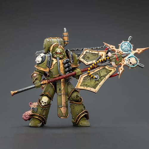 Image of JOYTOY Warhammer 40K 1 /18 Action Figure 15+,Death Guard, Plague Marine Icon Bearer with Boltgun and Plague Knife 4.80 inch Collection Model Birthday Gifts JT02915