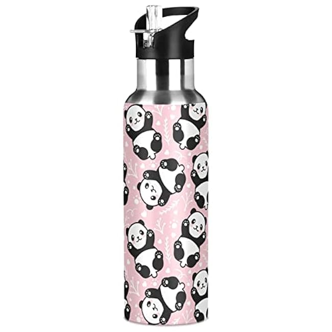 ALAZA Fire Rainbow Dragon Water Bottle with Straw Lid Vacuum Insulated Stainless Steel Thermo Flask Water Bottle 20oz