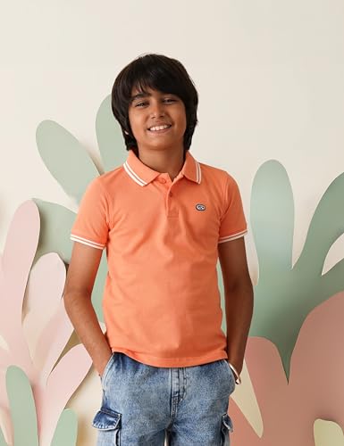Image of Amazon Brand - Symbol Boys Cotton Rich Solid Polo Tshirt | Collar Tshirts | Half Sleeves | Plain-Regular Fit