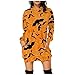 Dasongff Robe Sweatshirts Femme à Capuche Imprimé Grande Taille Déguisement Halloween avec Poche Costume de Citrouille Robe de Gilet Sweat Longue Pullover Streetwear T-Shirt à Manches Longues