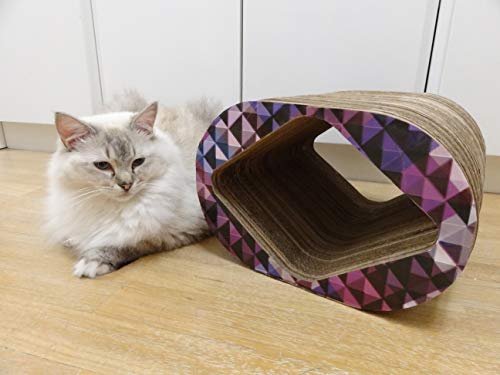 Arranhador Toca Cama Mini Cat Box Quadriculado Rosa Pet Games para Gatos