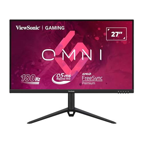 Image of ViewSonic 68.58 Cm (27 inch)FHD Fast IPS Gaming Monitor with 180Hz Refresh Rate,0.5ms, HDR10, AMD FreeSync Premium, Adaptive Sync & VESA clearMR, 2x Speaker,wall Mount, Eye Care,104% sRGB, HDMI, DP-VX2728