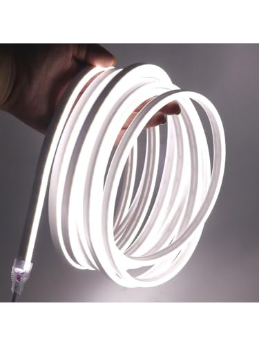 220V Neon LED Hortum 20 Metre 6400K Beyaz Işık 120 LED/m Tak Çalıştır IP65 Su Geçirmez Şerit LED Dış Mekan Aydınlatma