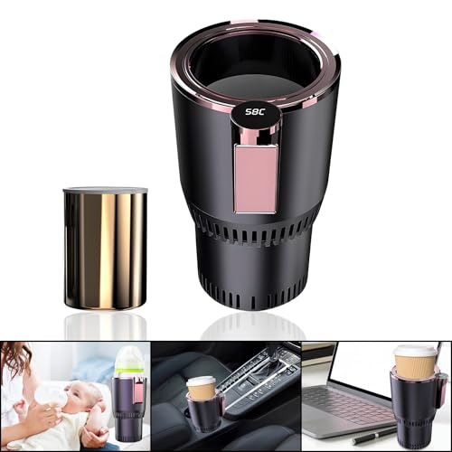 Image of Smart Car Heater & Colder Cups|Car Cup Holder|Quick Thermal Heating Cups|Car Refrigerator Quick Cooling Cups|Suitable for Most Cars (Purple+Aluminium Cup)