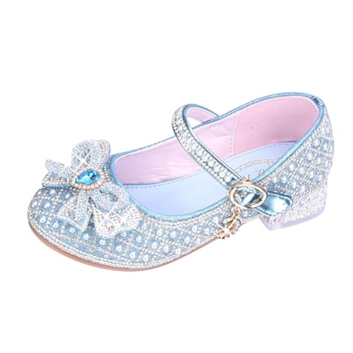 IWIHMIV Girls Dress Up Shoes Girls Dress Shoes Mary Jane Shoes for Girls Low Heel Princess Hook and Loop Dress Shoes Party Wedding