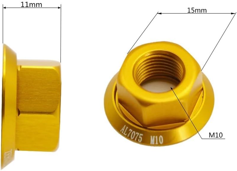 4-Pack M10 x P1.0 Hub Flange Axle Nuts – 7075 Aluminum Alloy, Lightweight & High-, Smooth Polished Edges Secure Wheel Hub Installation(Black)