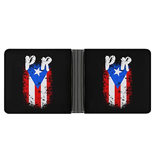 FunnyStar Puerto Rico PR Flag Money Clip Wallet Card Holder With Cash Bill Pocket and 8 Credit Card Pockets, Black, One Size