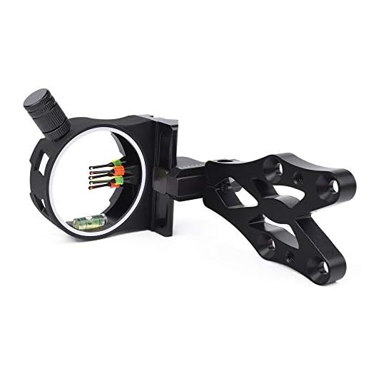 GPP 5 Pin Bow Sight - .029 Fiber, Brass Pin, Aluminum Machined - Right and Left Handed,with LED Sight Light