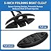 A.I.FORCE 4-Pack 5″ Marine Grade Folding Boat Cleats – Flip-Up Dock Mooring Rope Cleat Set with Long & Short Screws, 2-Hole Design for Boat, Kayak, Motorboat, Deck, Black