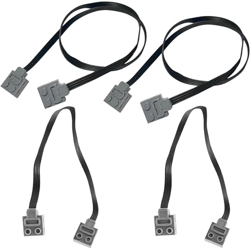 yivom 4 Stück Verlängerungskabel für Bausteine Spielzeug – 2×20 cm + 2×50 cm LED Lichtkabel, Kabelverbinder kompatibel mit Technik Power-Funktion, Motoren & Lichtschalter 8870 8869