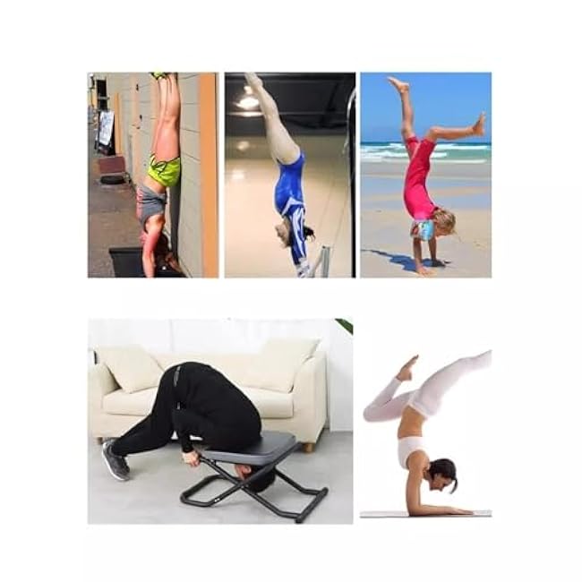 Yoga Inverted Chair, Multifunctional Inversion Machine for Home Gym, Leather Handstand Bench, Fitness Exercise Device
