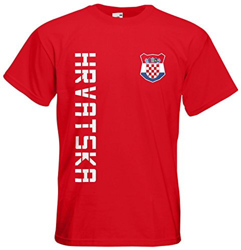Kroatien T-Shirt Name Nummer WM-2026 Hrvatska Fanshirt Trikot Rot L