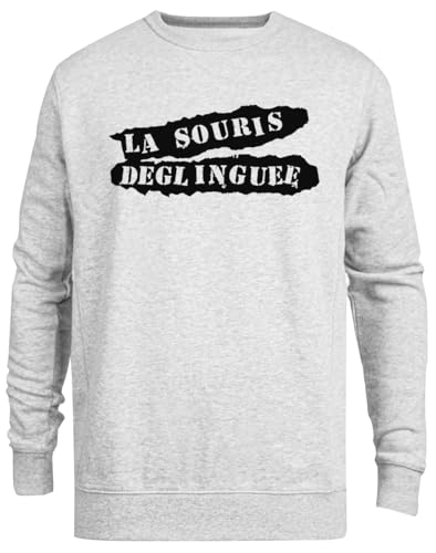 Pull gris La Souris Deglingue au col ras du cou chaud et résistant pour l'hiver