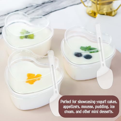 Save 23% on 50 Heart-Shaped Dessert Cups with Lids & Spoons - Image 4