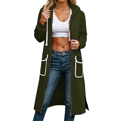 Cardigan à manches longues pour affronter le froid avec ce manteau ample zippé