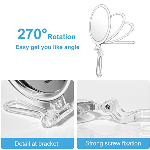 Mglimz 1X 15X Magnifying Hand Mirror, Double Sided Hand Held Mirror With Handle, Foldable Handheld Mirror With Magnification, Desk Small Face Makeup Mirror #TOP3