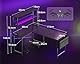 Coleshome Gaming Tisch L Form mit LED & Steckdosen, 115 × 80 cm Reversibel Gaming Schreibtisch mit Ablageregalen, Eckschreibtisch mit Aufbewahrungstasche für Homeoffice und Gaming, Schwarz