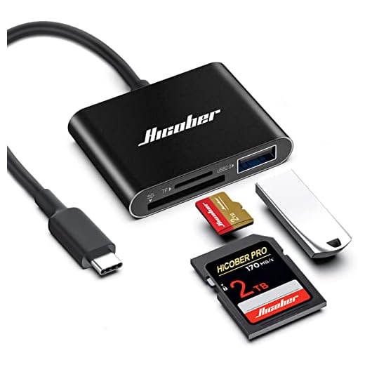 Hicober USB C to SD Card Reader, Micro SD Memory Card Reader, Type C to SD Card Reader Adapter 2TB Capacity for MacBook Camera Android Windows Linux and Other Type C Device-Black