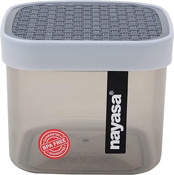 Image of Nayasa Fusion 750 ML BPA Free Food Grade Airtight Kitchen Storage Stackable Containers - Set of 12 | Grey