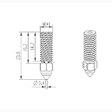 Upgrade K1 Bimetal Nozzle 0.4 High Flow High Temperature Plated Copper Hardened Steel Bimetallic Nozzle Compatible with Official Creality K1 K1 Max CR-M4 3D Printer (0.4mm) - Image 6