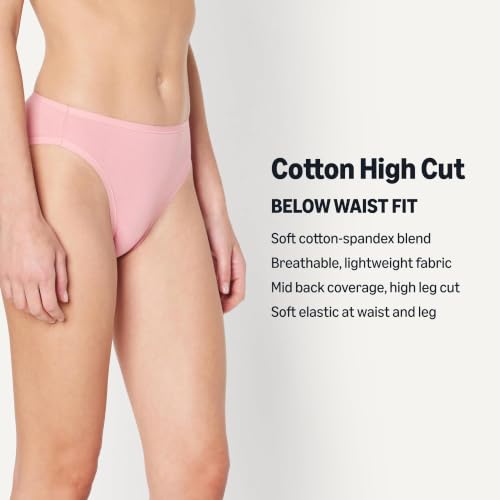 Image of Amazon Essentials Women's Cotton Stretch High-Cut Bikini Panty