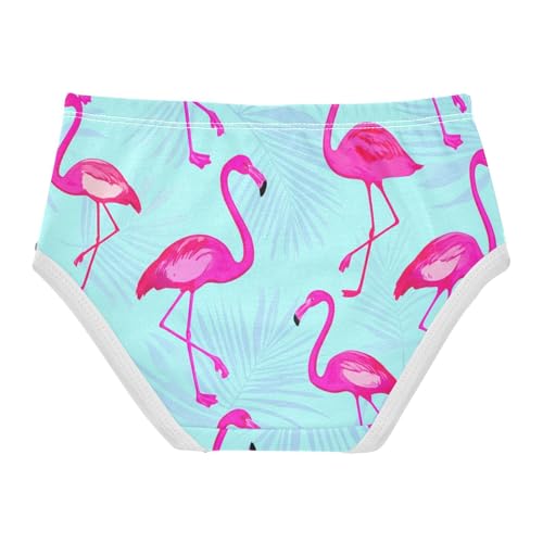 Cotton Girls Underwear Toddlers Bright Pink Flamingos Tropical Little Girl Panties Bright Briefs Girls Undies 2t2