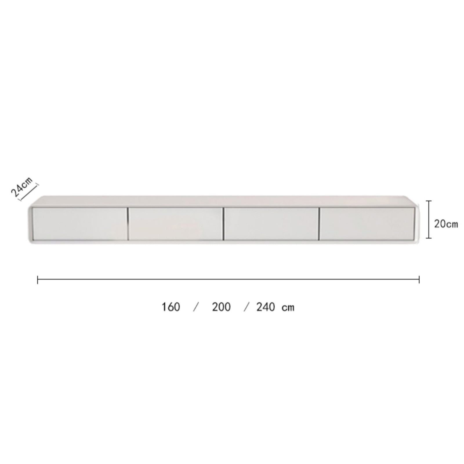 Mobile TV Con Ante A Ribalta E Cassetti, Mobile Porta TV In Legno A Parete, Console Multimediale Rettangolare Per Lettore DVD, Decoder, Console Per Videogiochi(Gray,240x24x20cm)