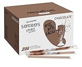 Sorbos Edible Straws, Chocolate Flavored, Sustainable, Individually Packaged, No Plastic, No Allergens, No Gluten, No PFAS, 100 Percent Biodegradable, 7.4 inches long (Pack of 200)