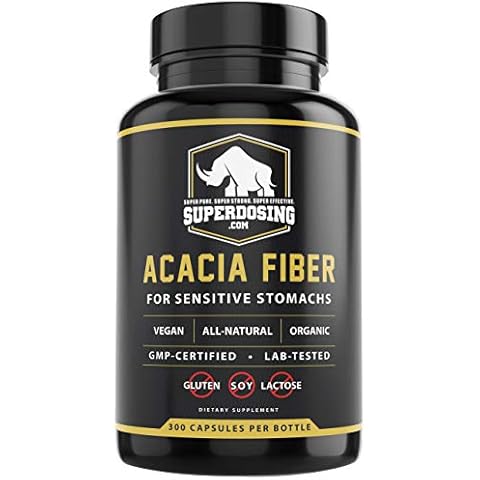 Fast Acting, Organic Acacia Senegal Fiber Capsules 300pk. Natural Soluble Fiber Supplement Pill. Vegan Prebiotic Capsules. Cover