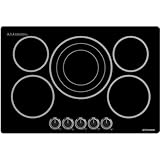 ThermoMate 30 Inch Electric Cooktop, 5 Burners Knob Control Built-in Ceramic Cooktop, 30" Radiant Electric Stove Top of 9000W with 9 Heat Levels, Hot Surface Indicator, 220-240v, Hard Wired