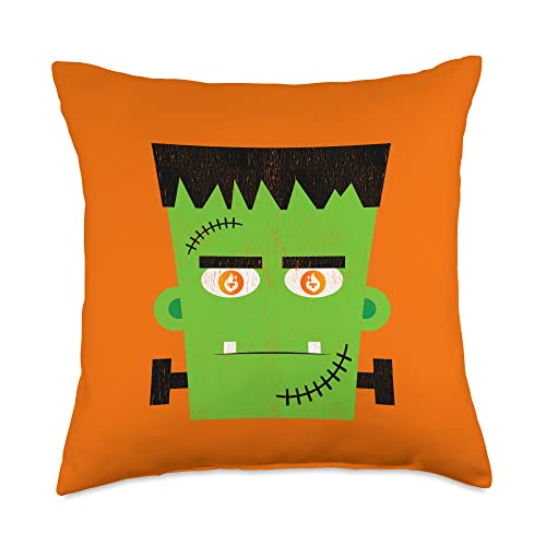 Image of Comic Vintage Creepy Halloween Tfuel Crypto Frankenstein Throw Pillow