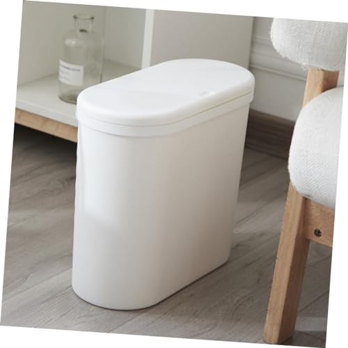 Poubelle salle de bain 12L en plastique blanc pour un espace serein
