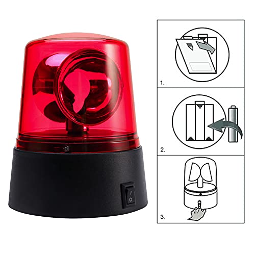 Led Strobe Light,360 Degree Rotating Dj Flashing Stage Effect Battery Powered Strobe Light Car Siren Strobe Light，Disco Party Rotating Lamp(Red,Size:1Pc) #TOP3