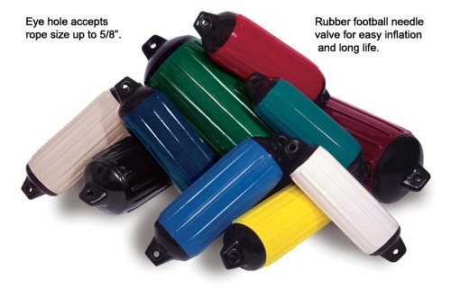Image of Taylor Made Products 959622 Super Gard Inflatable Vinyl Boat Fender, 6.5 x 22 inch, Teal