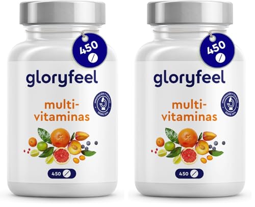 Multivitaminas y Minerales - 450 Comprimidos (Suministro para +1 año) - Todas las Vitaminas A,B,C,D3,E, Calcio, Zinc, Selenio – Multivitaminico Activo Completo para Hombre y Mujer (Paquete de 2)