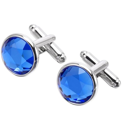 Gemelos redondos de cristal azul y gris para hombre y mujer miniatura 5